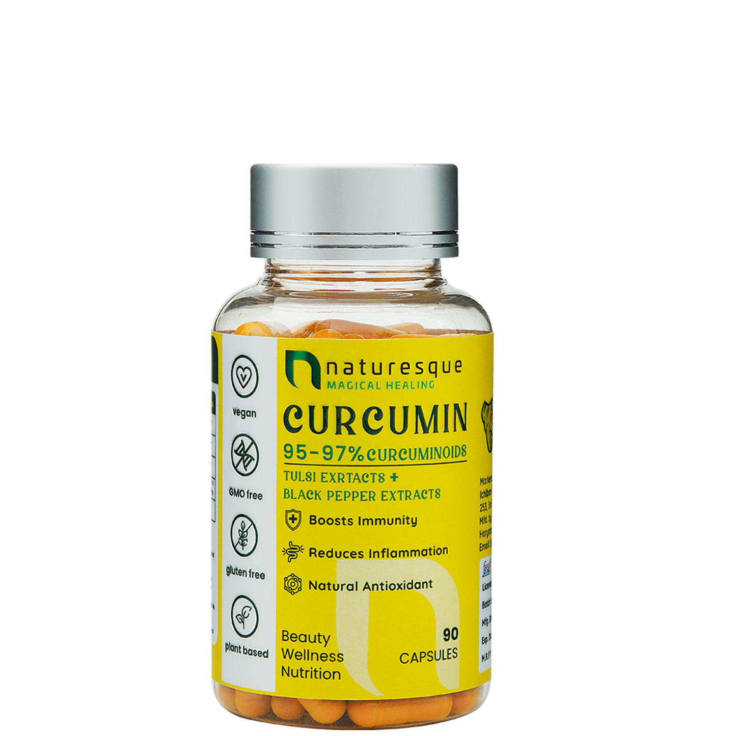 Turmeric Curcumin 95 to 97 % with black pepper extract and tulsi (560 mg Capsules)