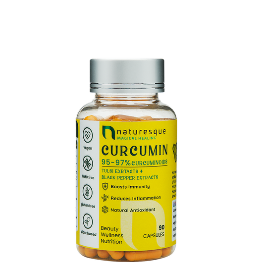 Turmeric Curcumin 95 to 97 % with black pepper extract and tulsi (560 mg Capsules)