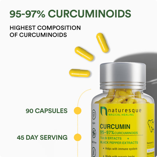 Turmeric Curcumin 95 to 97 % with black pepper extract and tulsi (560 mg Capsules)